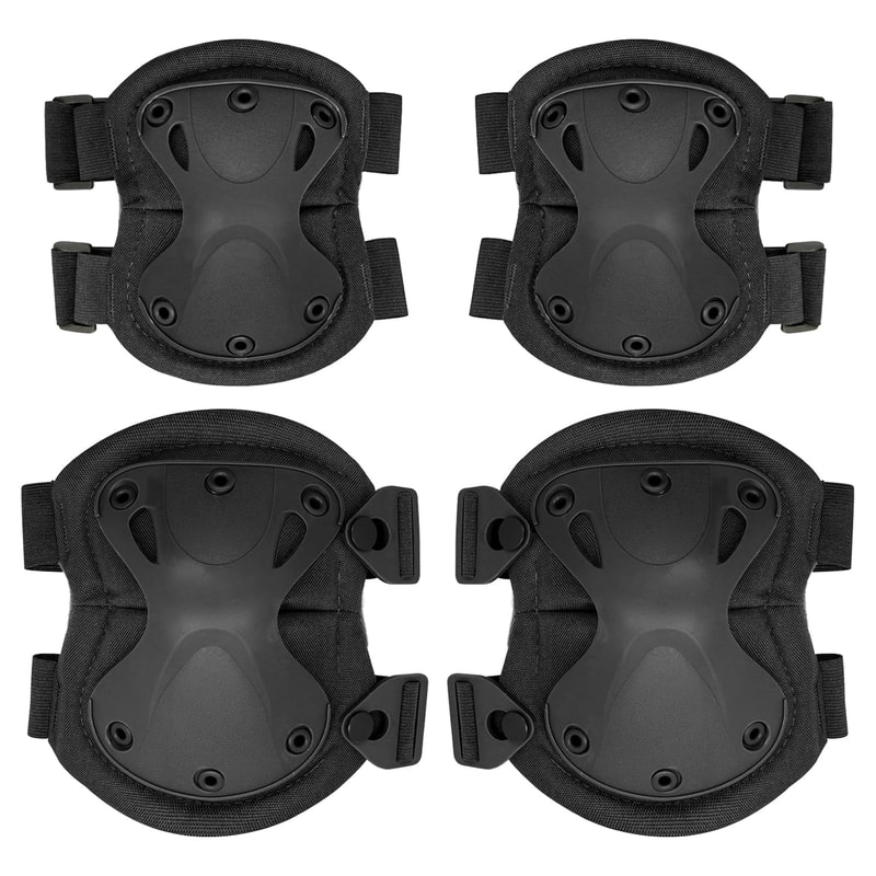 Premium Knee and Elbow Protective Pads Outdoor Safety Gear Set for Cycling Skateboarding and Paintball