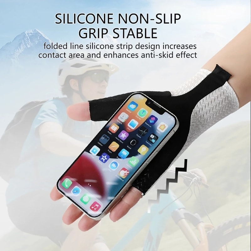 Breathable Half Finger Cycling Gloves For Men And Women AntiSlip Silicone Pad Cooling Sport Gear 1