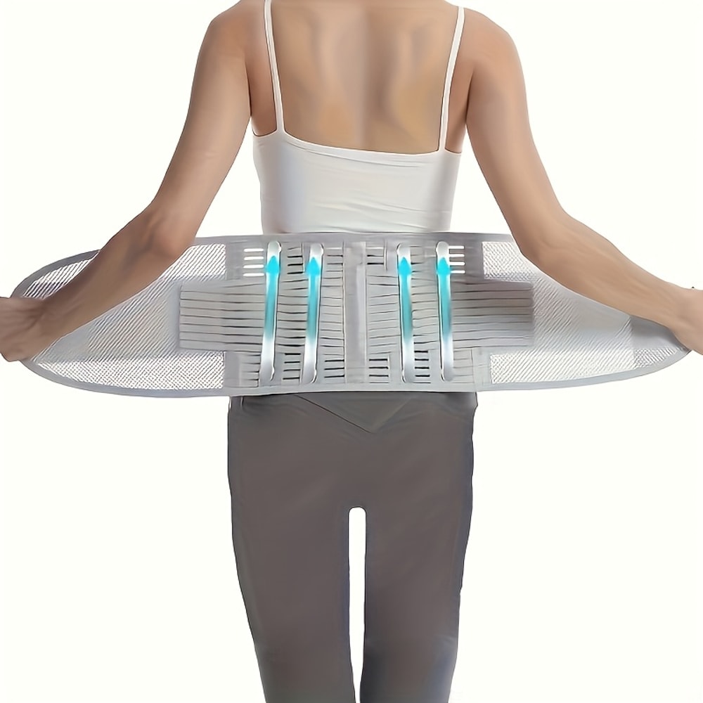 Adjustable Compression Waist Support Belt With Reinforced Plates And Breathable Mesh 3