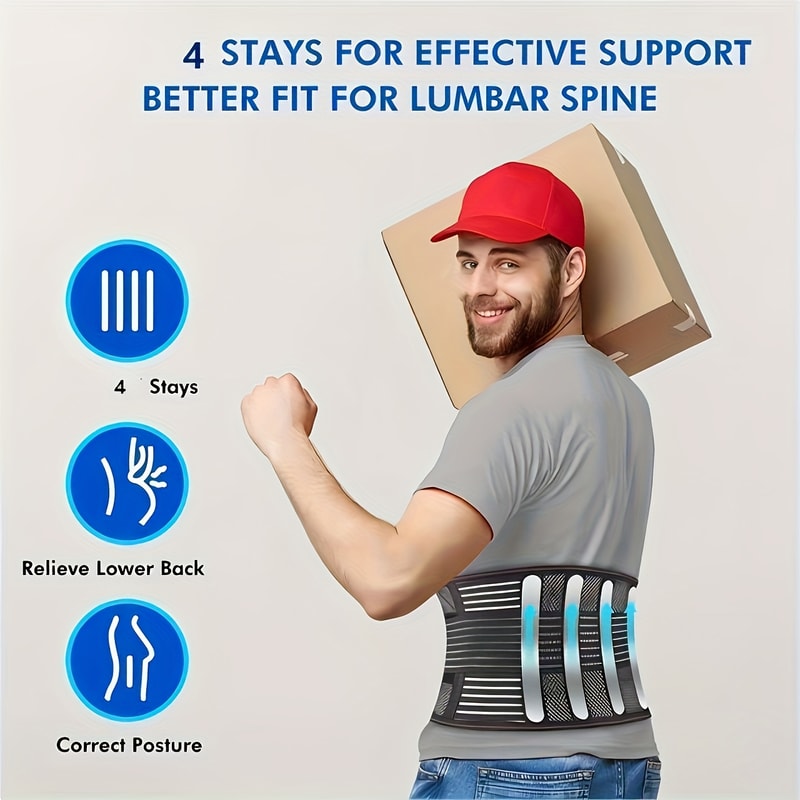 Flexible Lower Back Brace For Pain Relief Support Belt For Lifting And Scoliosis Relief 1