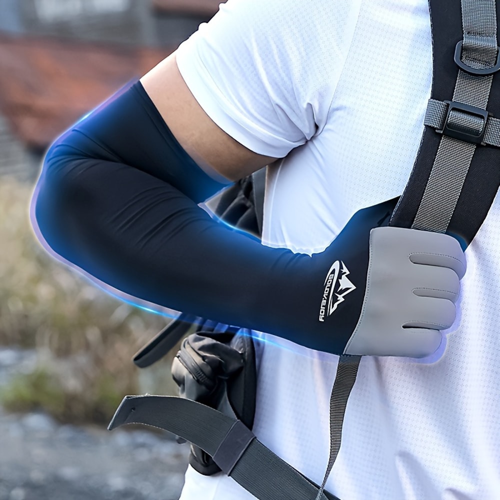 Breathable Summer Arm Sleeves For Men And Women AntiSlip Cycling Gloves With Touchscreen Fingertips 3