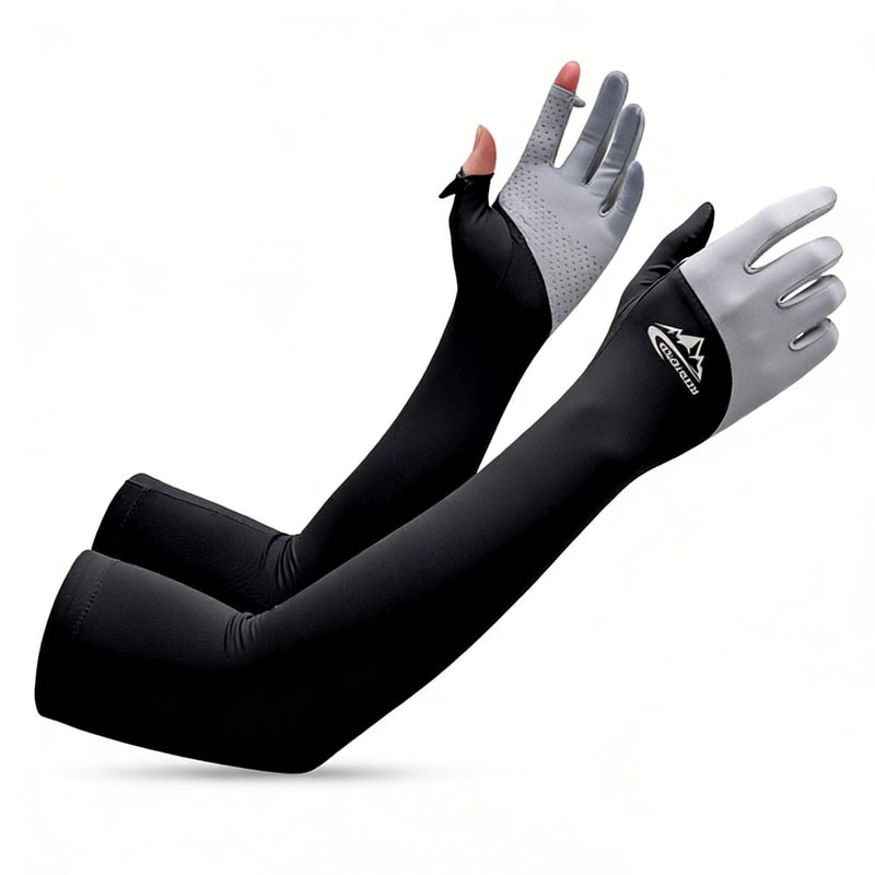Breathable Summer Arm Sleeves For Men And Women AntiSlip Cycling Gloves With Touchscreen Fingertips 7