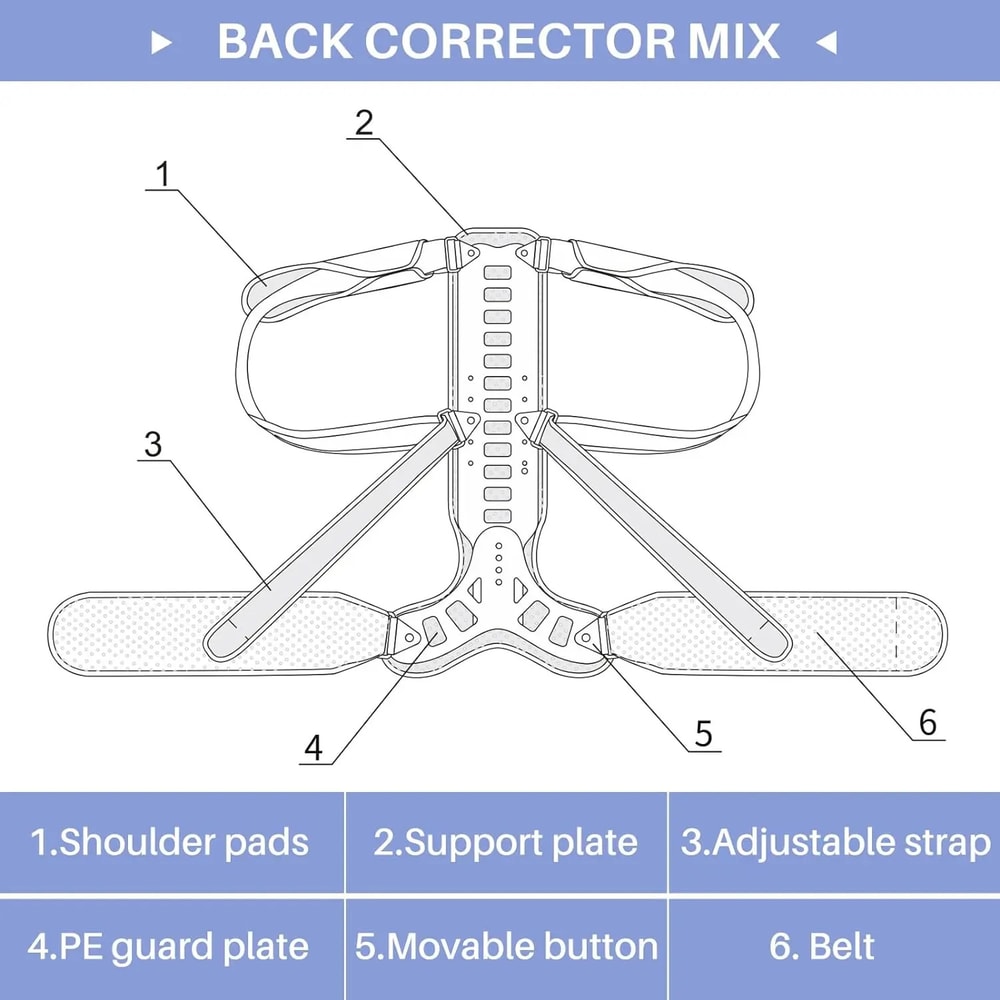 Adjustable Posture Corrector For Back Neck Shoulder Pain Relief Unisex Metal Back Straightener 4