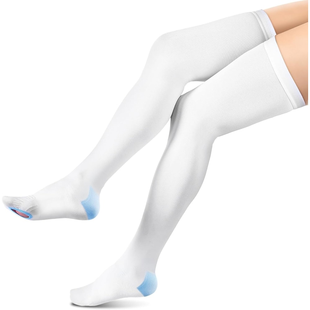 Compression Stockings Thigh High Support Hose For Women Men With Silicone Band 0