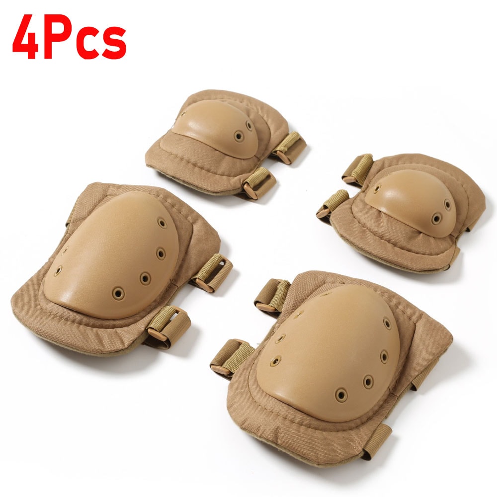 Tactical Knee Elbow Pads For Airsoft Paintball Hunting Outdoor Sports 7