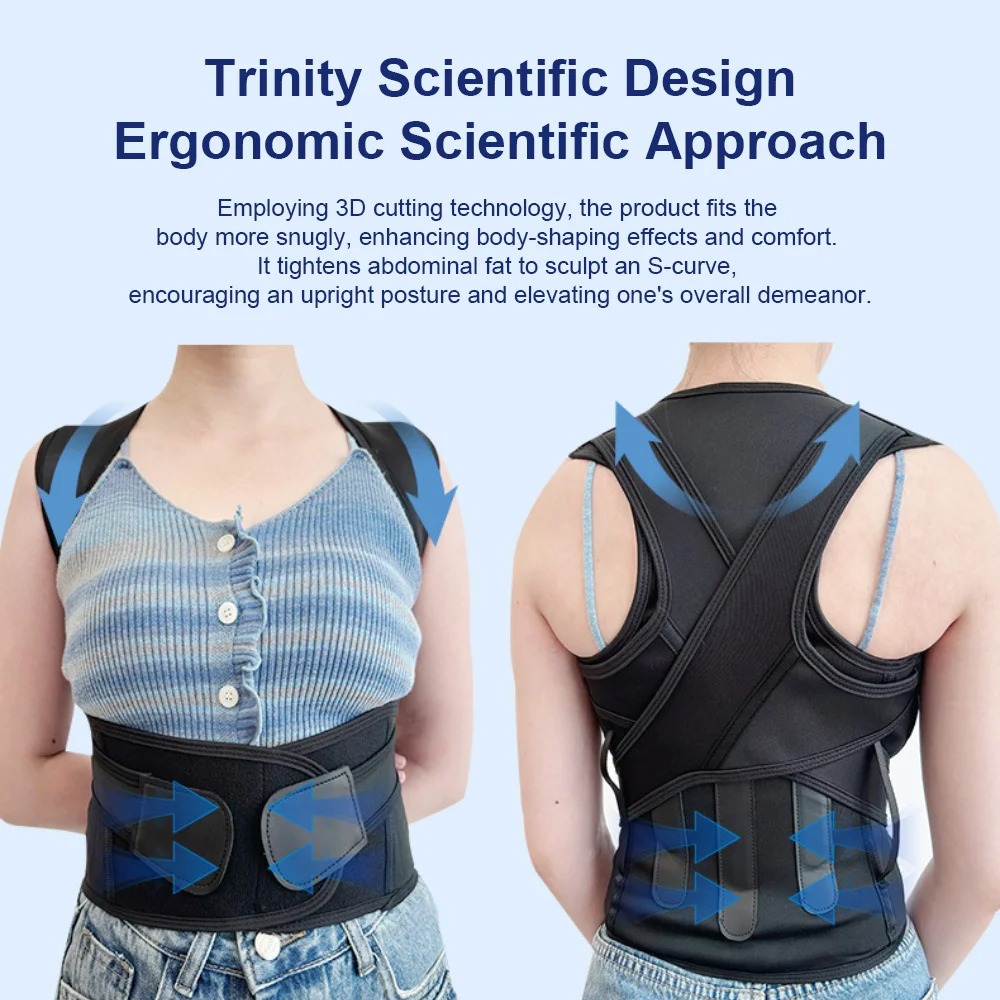 Adjustable Back Brace Posture Corrector Belt For Lumbar Support Scoliosis Relief 4