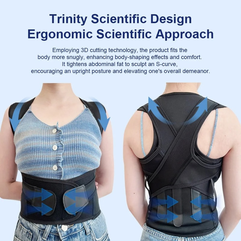 Adjustable Back Brace Posture Corrector Belt For Lumbar Support Scoliosis Relief 4