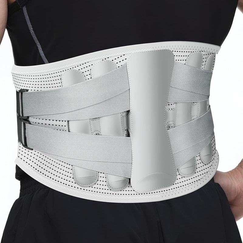 Back Brace for Lower Back Pain Steel Support with Adjustable Compression, Lumbar Support Belt for Men & Women.