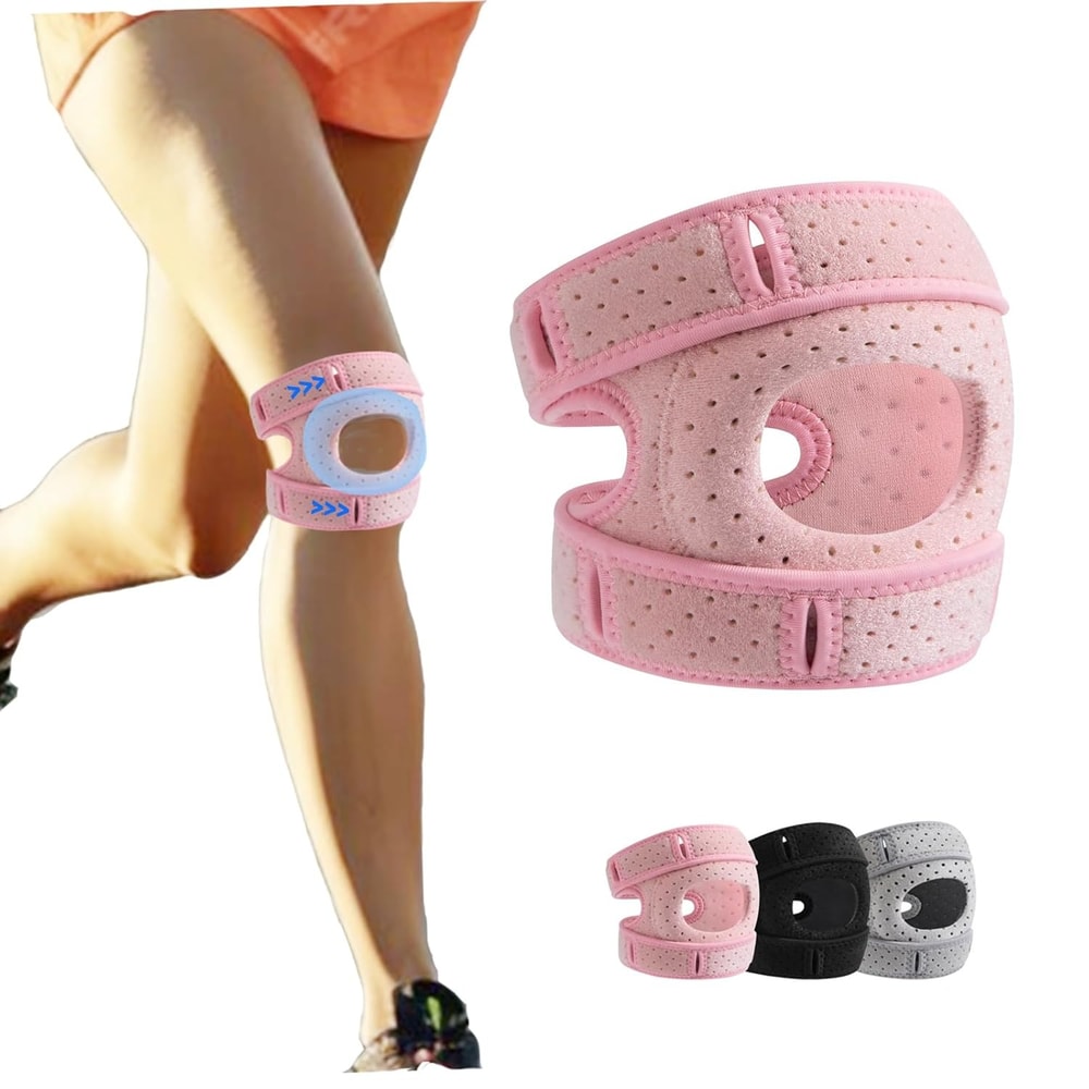 Adjustable Knee Brace For Pain Relief Dual Patellar Tendon Support With Gel Pad For Running 0