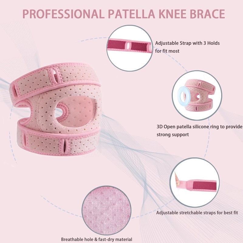 Adjustable Knee Brace For Pain Relief Dual Patellar Tendon Support With Gel Pad For Running 1