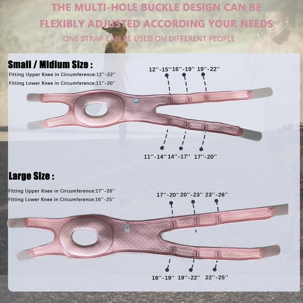 Adjustable Knee Brace For Pain Relief Dual Patellar Tendon Support With Gel Pad For Running 5