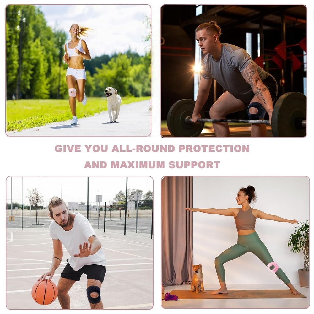 Adjustable Knee Brace For Pain Relief Dual Patellar Tendon Support With Gel Pad For Running 3