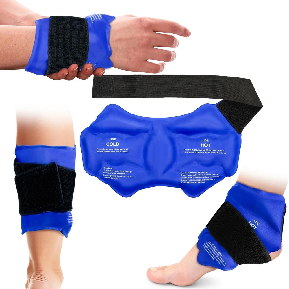 Large Reusable Gel Ankle Brace Ice Pack For Sports Injuries Hot Cold Compress Support 6