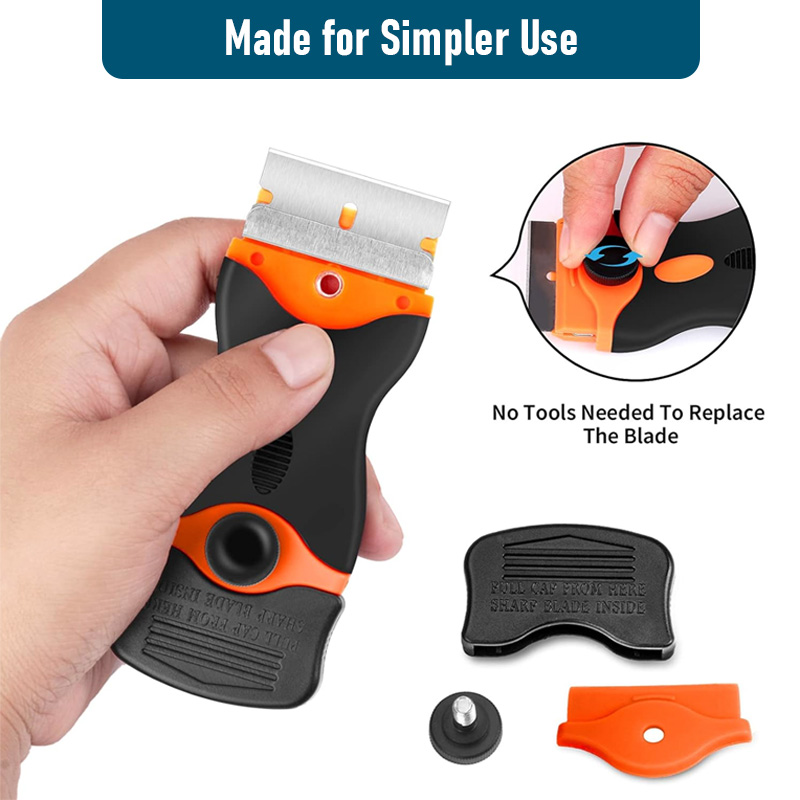 PlasticMetal Razor Blade Scraper For Decals Stickers Window Tint Removal Tool 2