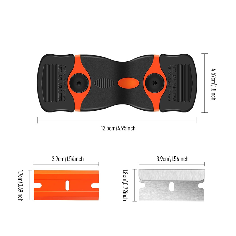 PlasticMetal Razor Blade Scraper For Decals Stickers Window Tint Removal Tool 4