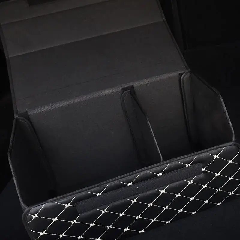 Car Trunk Storage Box Durable PU Leather Multiuse Organizer For Auto Storage And Car Interior 1