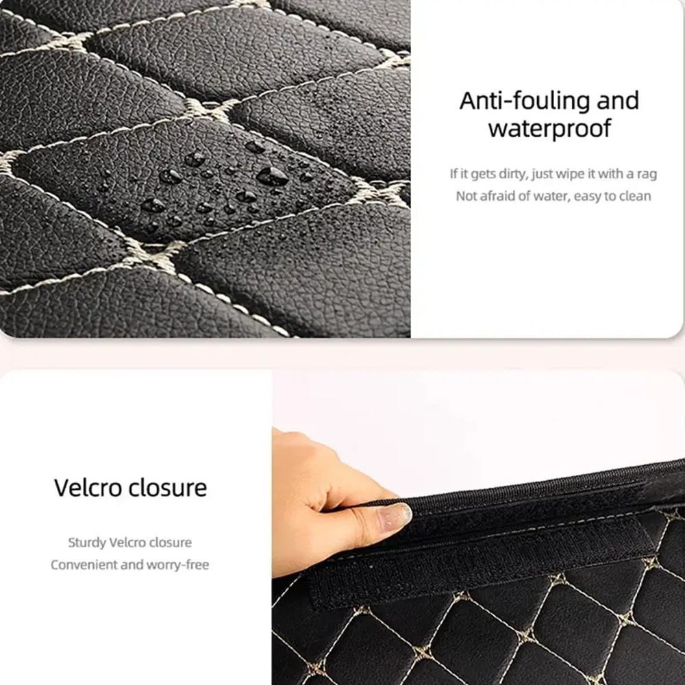 Car Trunk Storage Box Durable PU Leather Multiuse Organizer For Auto Storage And Car Interior 4