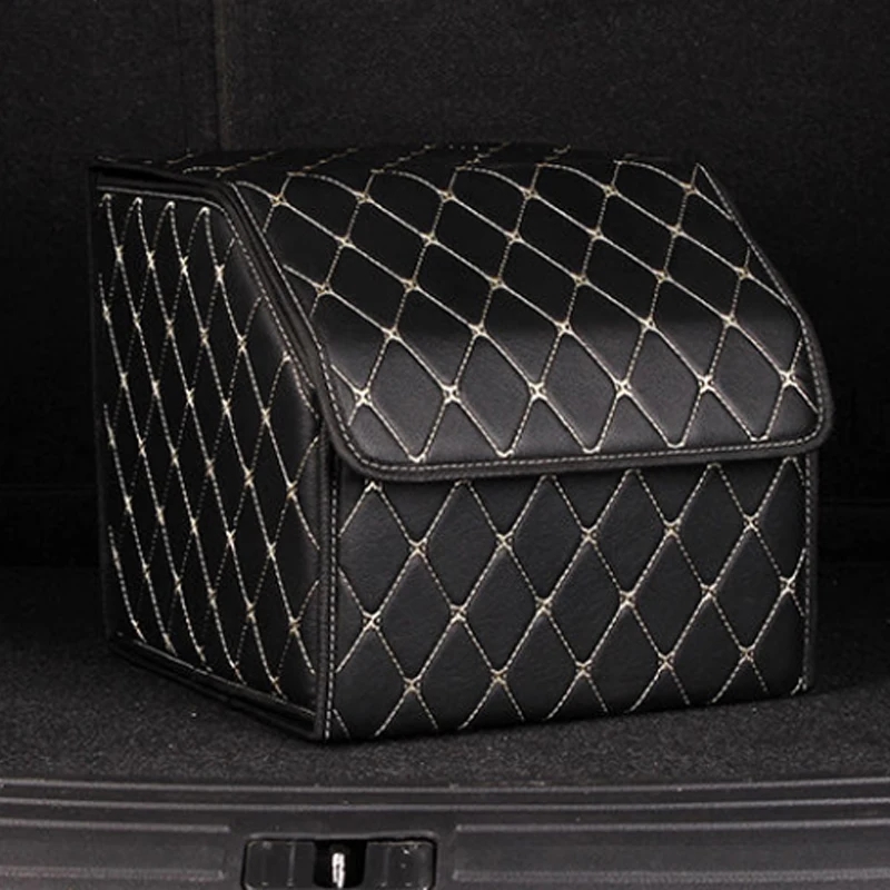 Car Trunk Storage Box Durable PU Leather Multiuse Organizer For Auto Storage And Car Interior 6
