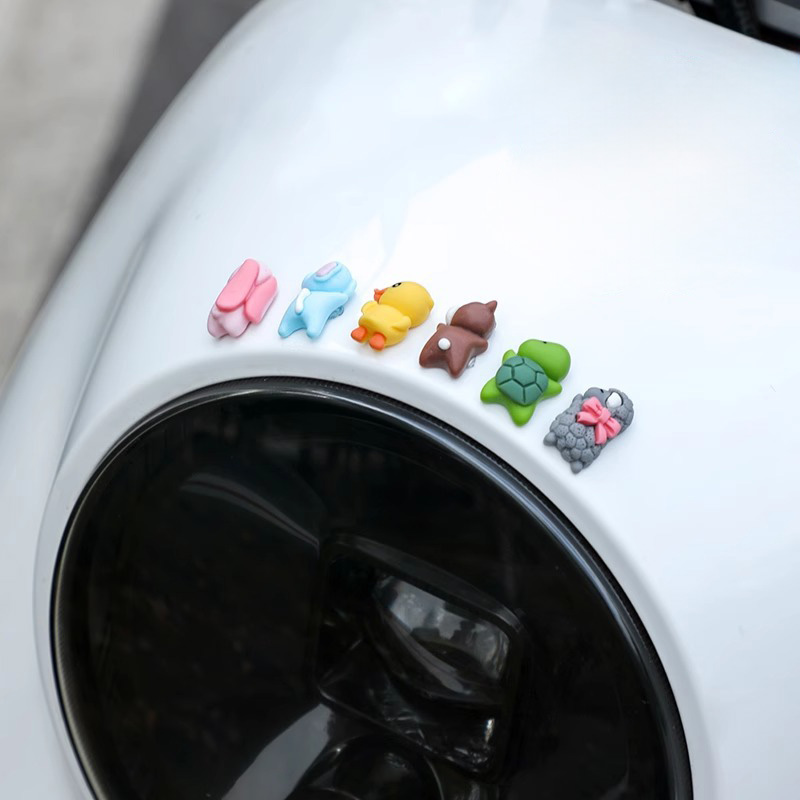 Cute Animal Car Pendant Ornament Set for Rearview Mirror, Console & Bike Little Turtle Decorative Doll