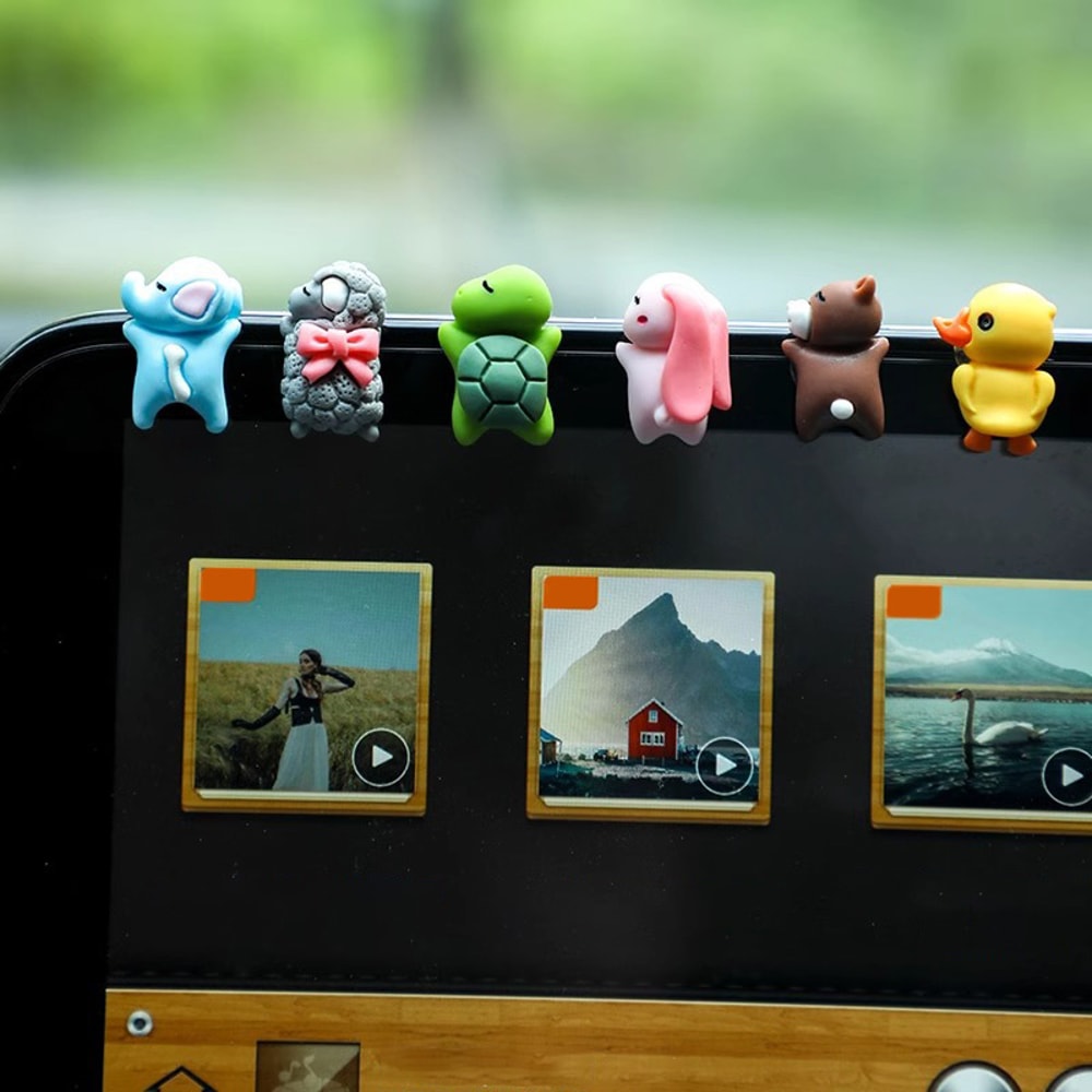 Cute Animal Car Pendant Ornament Set for Rearview Mirror, Console & Bike Little Turtle Decorative Doll