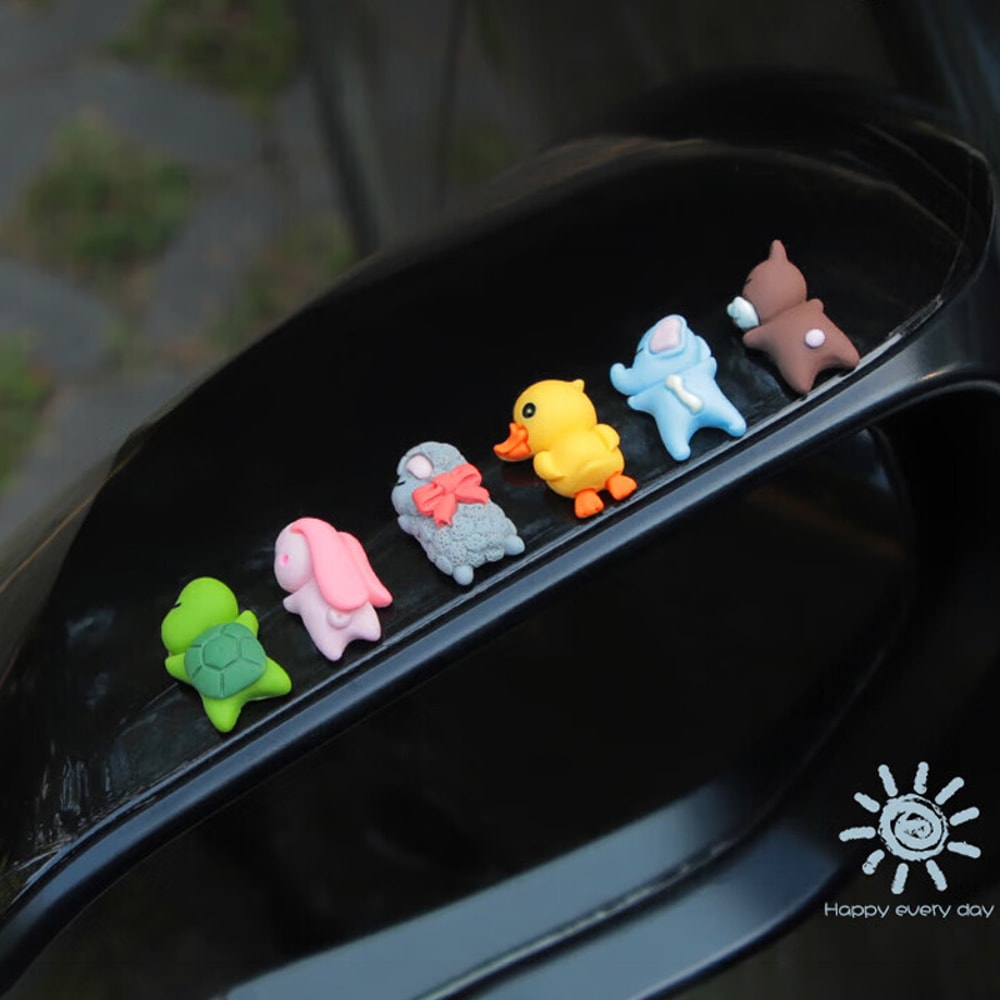 Cute Animal Car Pendant Ornament Set for Rearview Mirror, Console & Bike Little Turtle Decorative Doll