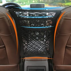 universal car seat organizer net elastic mesh storage bag for auto accessories & small item organization