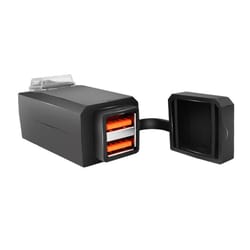 waterproof motorcycle usb charger dual port handlebar power adapter