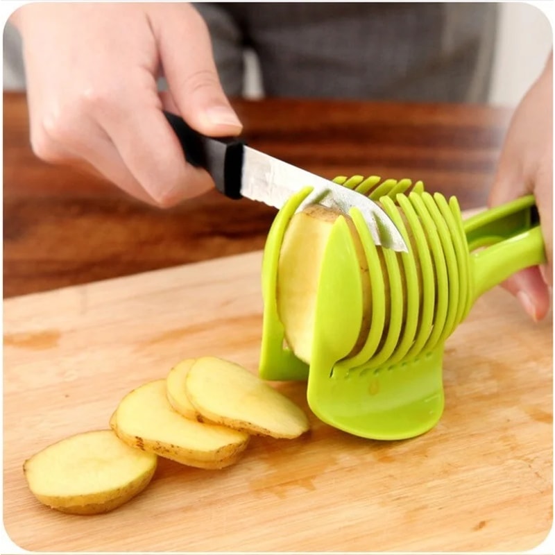 Tomato & Fruit Slicer Cutter Stand Effortless Slicing for Kitchen Ease