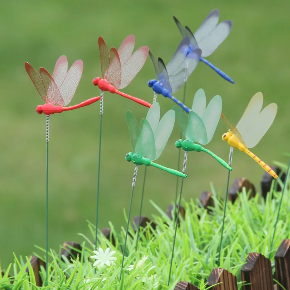 Dragonfly Garden Stake Decorations Simulation Dragonflies for Potted Plants, Home Decor
