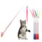Colorful Cat Teaser Wand Rod Chase Toys Interactive Plush Worm Replacement Refills for Pet Play