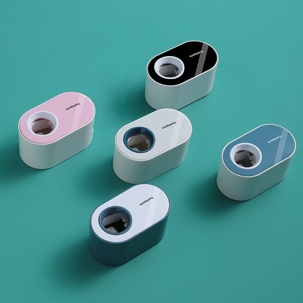 Wall Mount Automatic Toothpaste Dispenser & Toothbrush Holder Set Bathroom Accessories