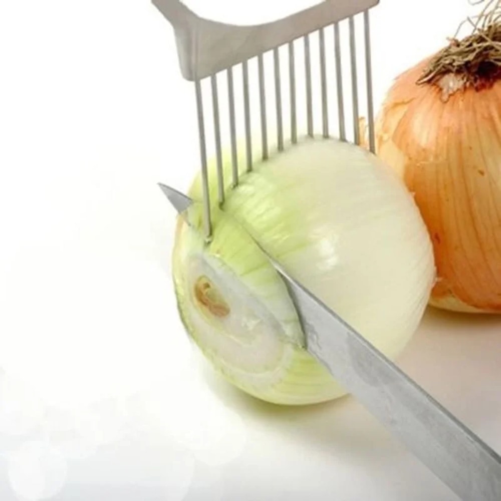 Stainless Steel Onion Slicer Vegetable Cutter MultiUse Kitchen Gadget For Tomatoes Vegetables And 2