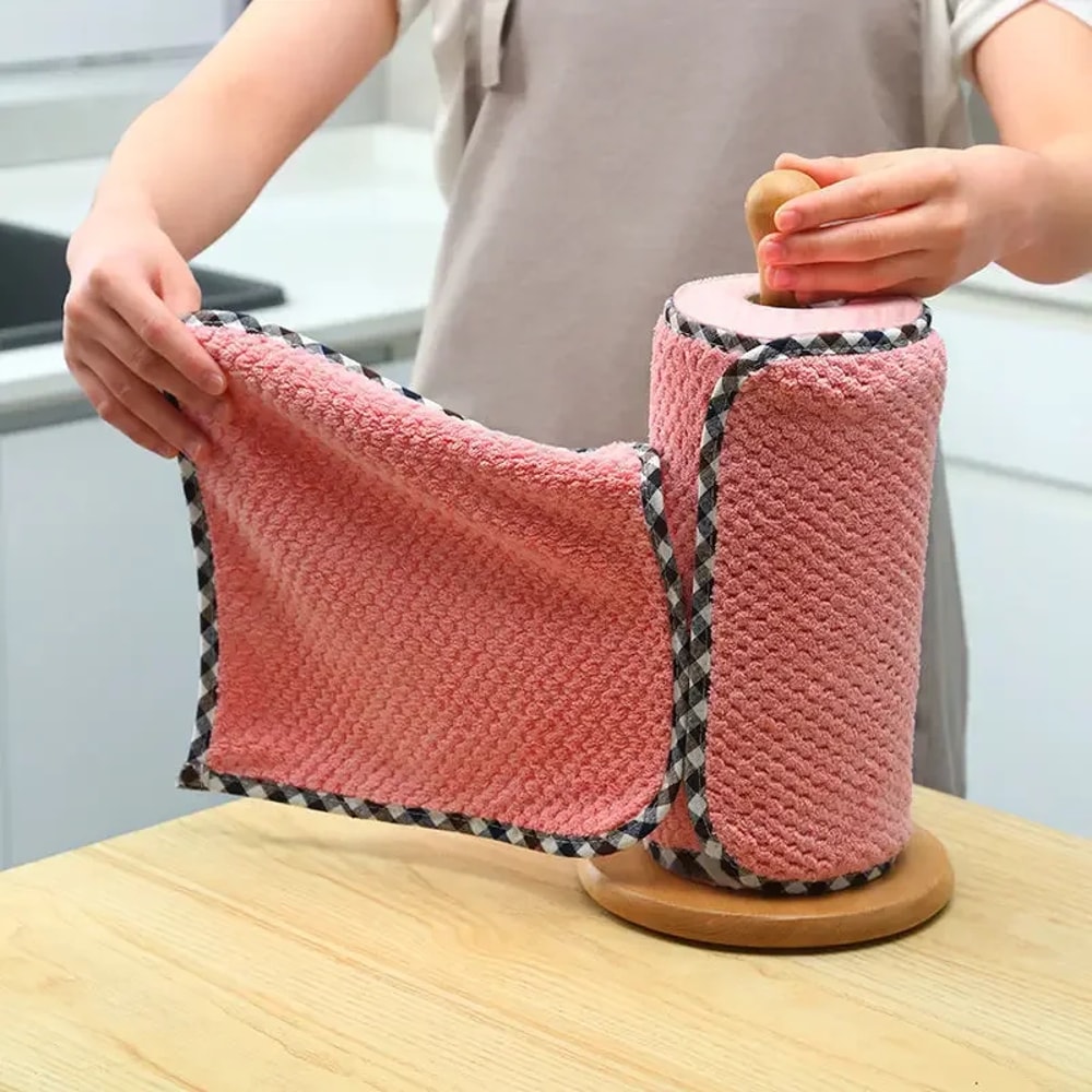 Non-Stick Oil Household Cleaning Towel Hangable Coral Fleece Double-Sided Dishcloth