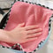 Non-Stick Oil Household Cleaning Towel Hangable Coral Fleece Double-Sided Dishcloth