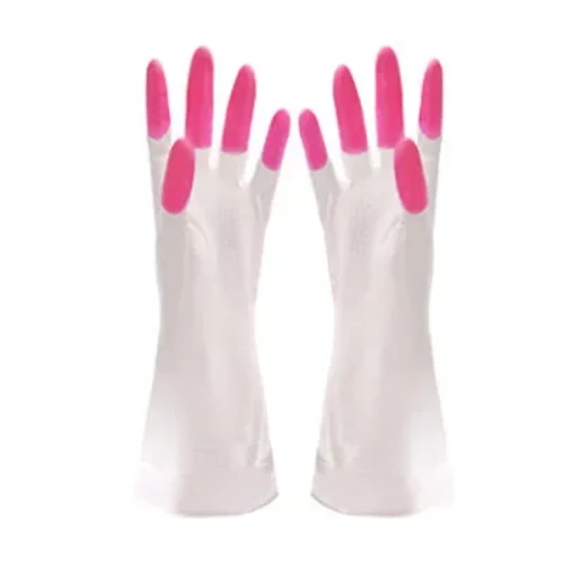 Durable Waterproof Dishwashing Gloves For Kitchen Housework NonSlip Thin Rubber Gloves 7