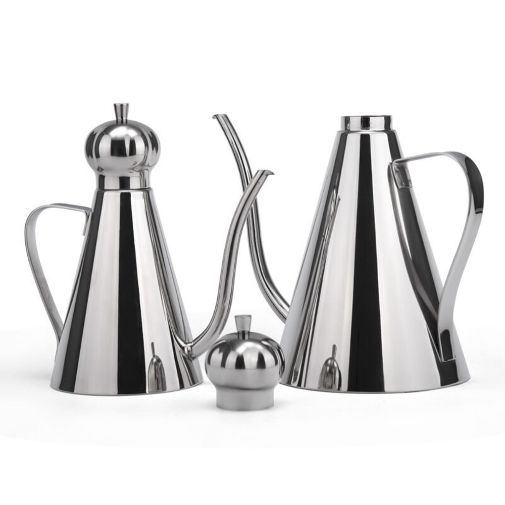 Stainless Steel Olive Oil Vinegar Dispenser Sleek Condiment Storage Bottles For Kitchen Organizati 2