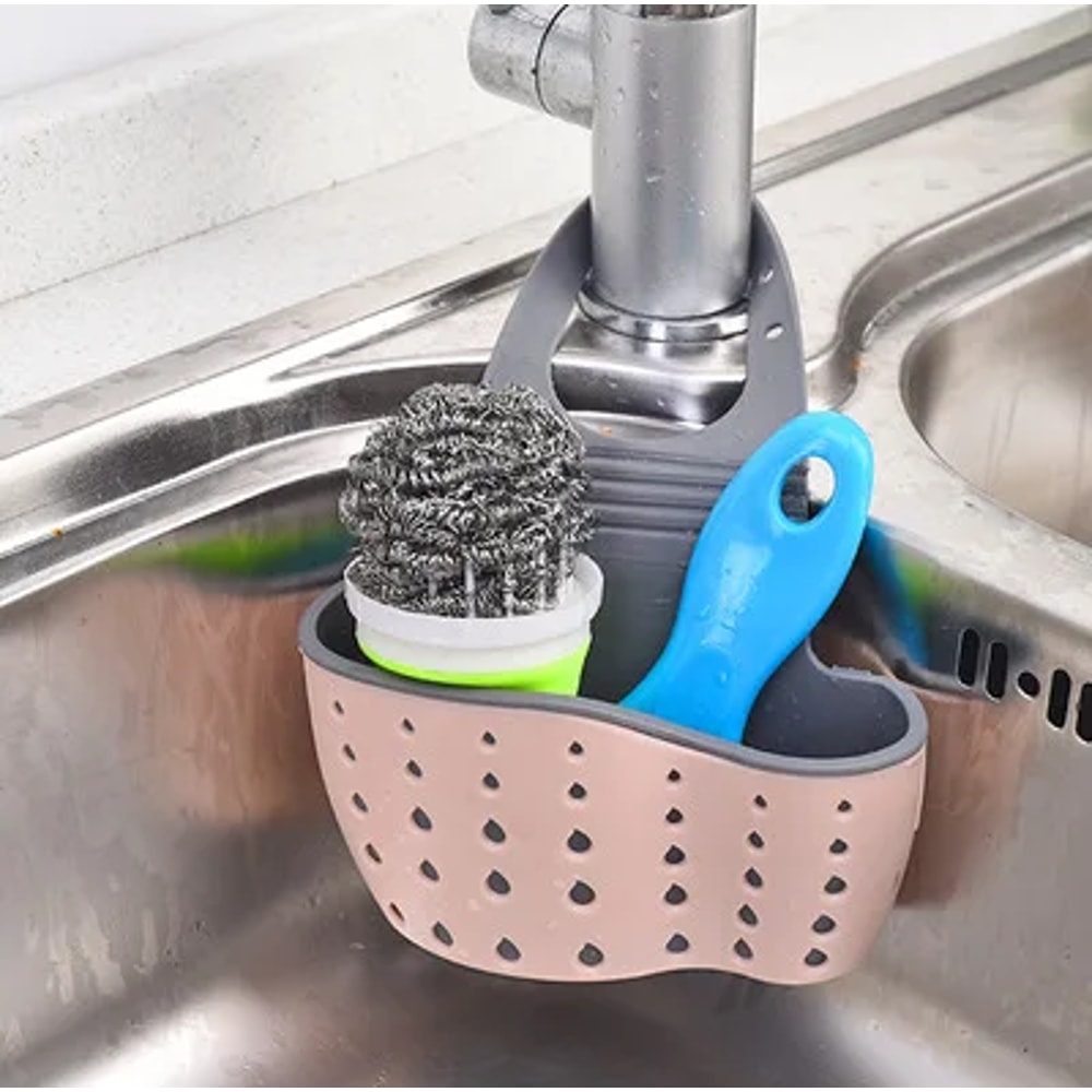 Suction Cup Kitchen Sponge Holder PP Rubber Toilet Soap Shelf & Organizer for Easy Storage