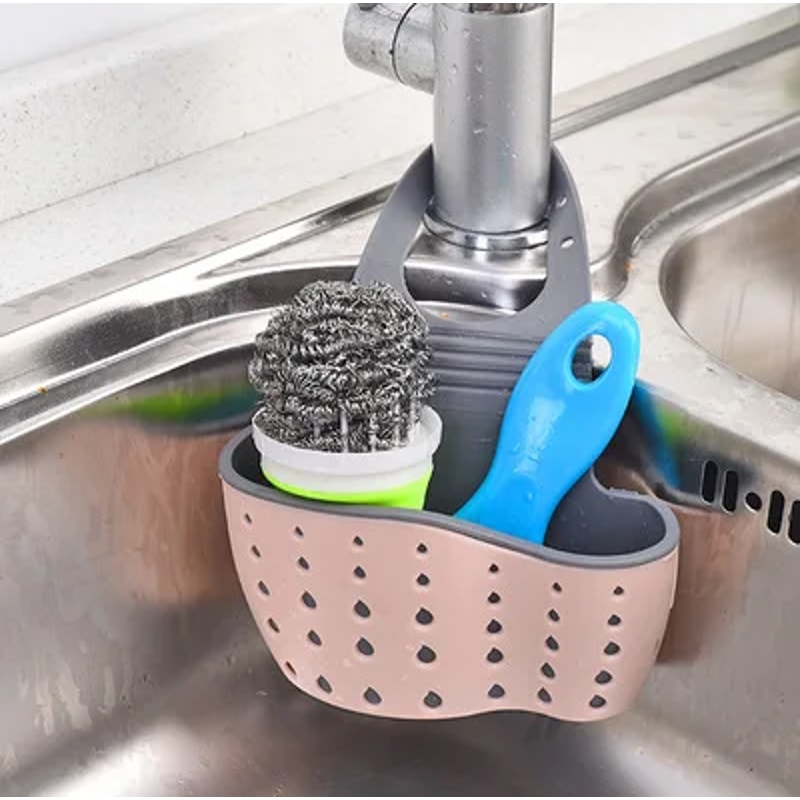 Suction Cup Kitchen Sponge Holder PP Rubber Toilet Soap Shelf & Organizer for Easy Storage