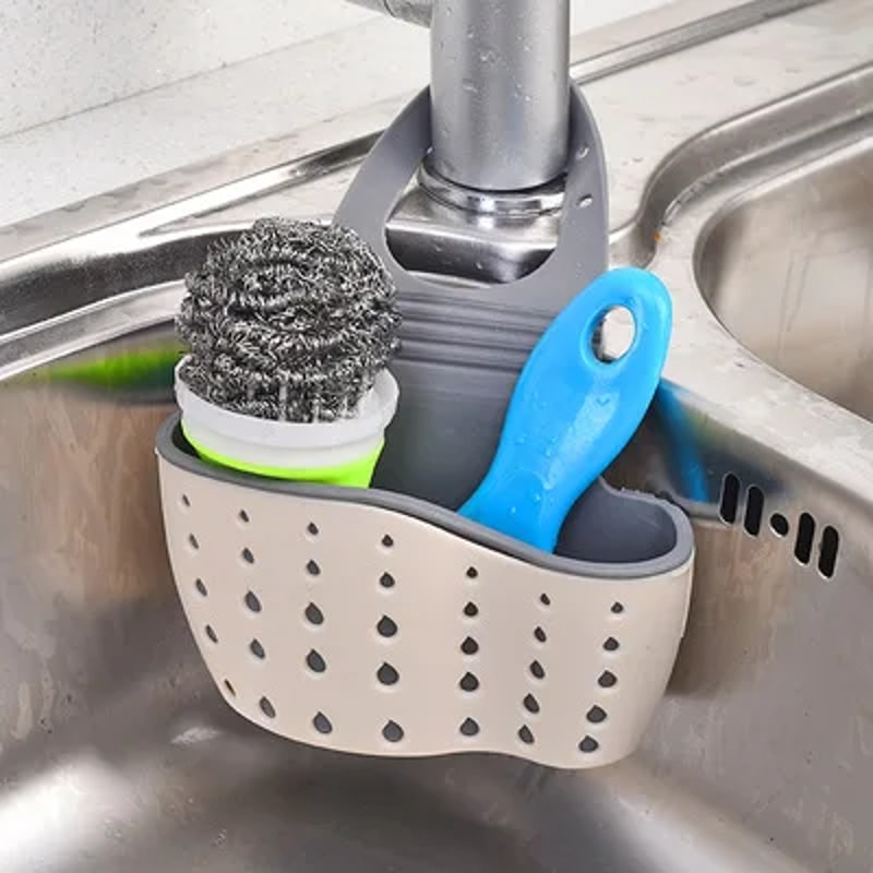 Suction Cup Kitchen Sponge Holder PP Rubber Toilet Soap Shelf & Organizer for Easy Storage