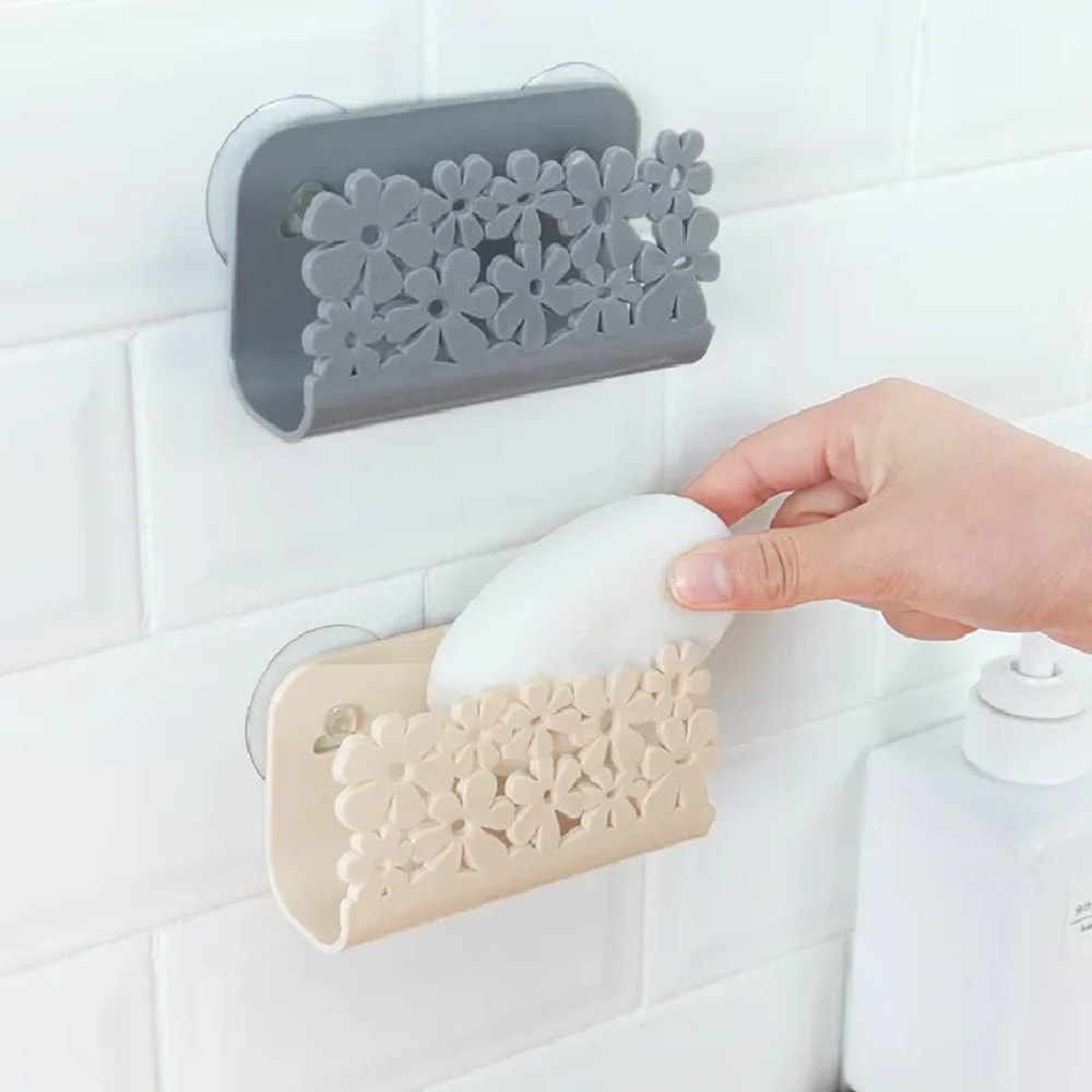 Suction Cup Kitchen Bathroom Drying Rack SpaceSaving Sponge And Dish Cloth Holder 1
