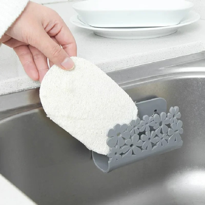 Suction Cup Kitchen Bathroom Drying Rack SpaceSaving Sponge And Dish Cloth Holder 2