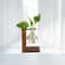 Wooden Frame Hydroponic Plant Vase Stylish Desktop Green Plant Holder Small Glass Flower Arrangemen 1