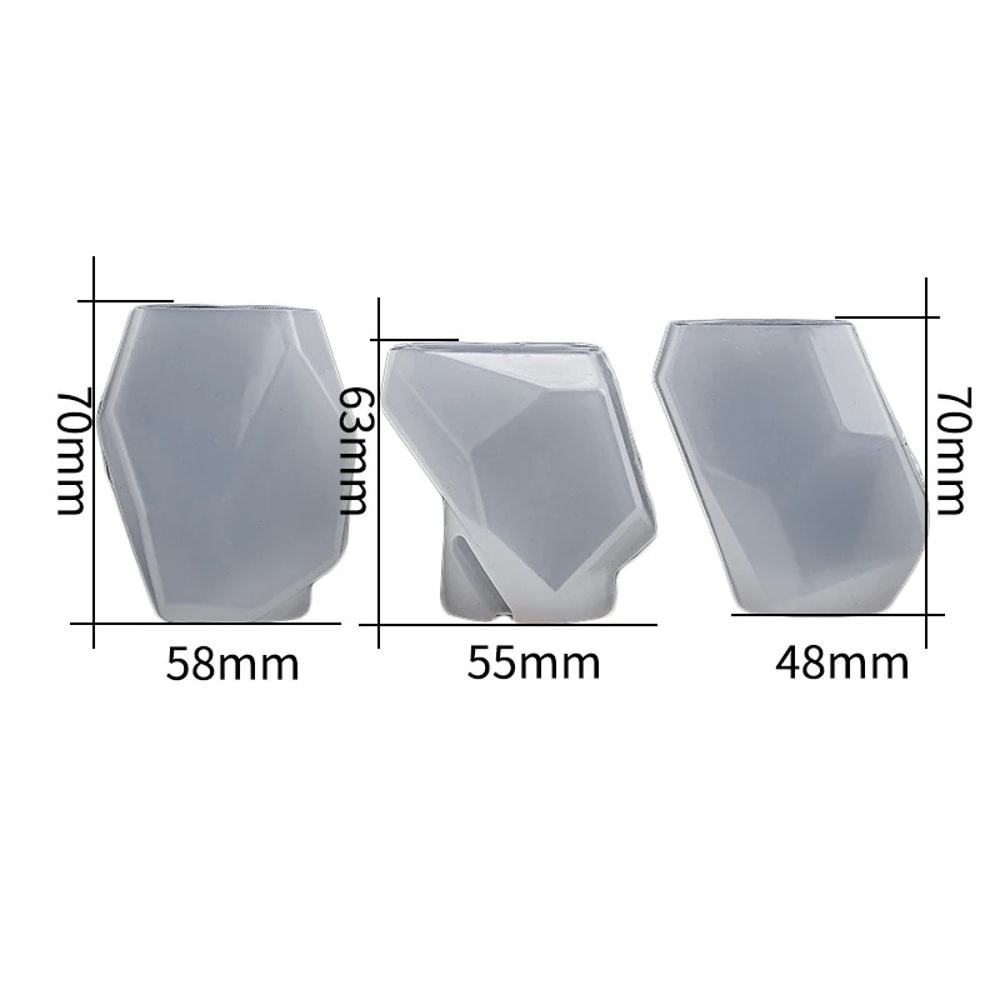 Geometric Stone Shape Silicone Candle Mold Resin Craft & Aroma Plaster Mould for Home Decor