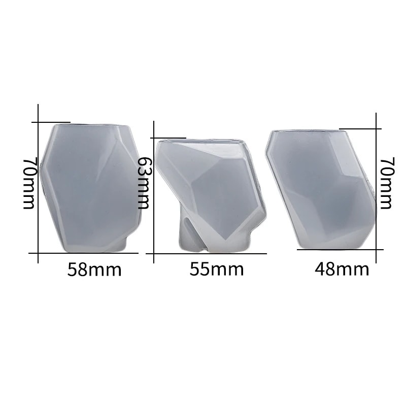 Geometric Stone Shape Silicone Candle Mold Resin Craft & Aroma Plaster Mould for Home Decor