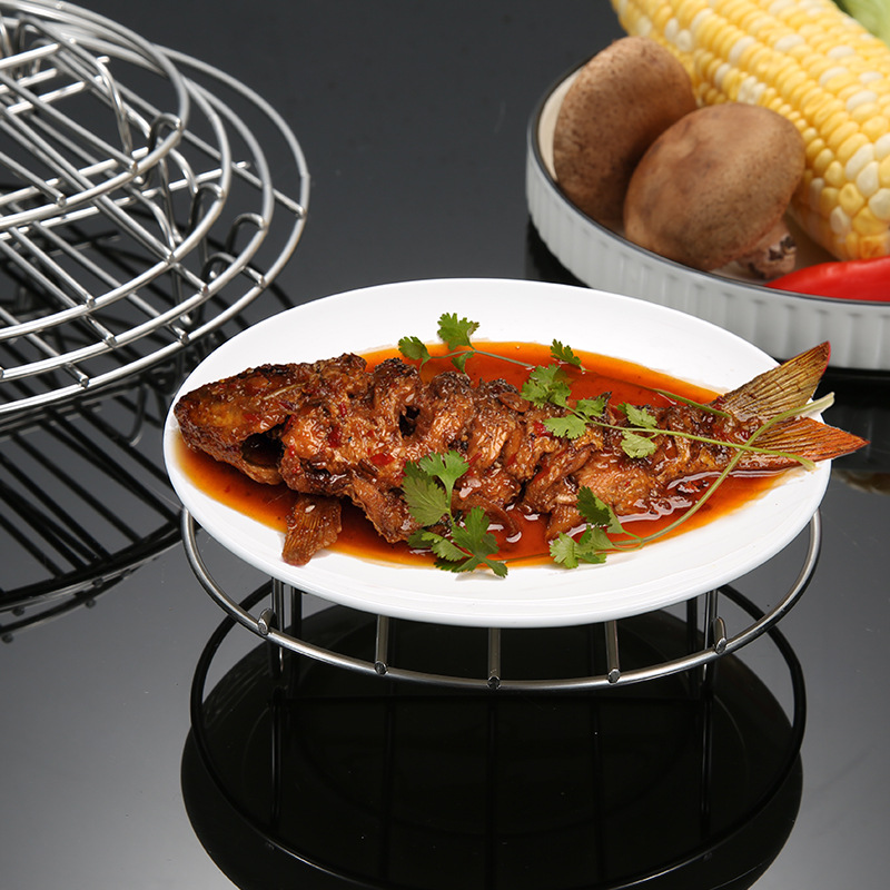 Stainless Steel Steaming Rack For Air Fryers Pots Round Cooking Tray For Baking And Steaming 2