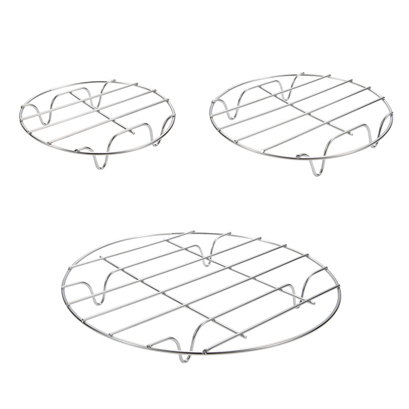 Stainless Steel Steaming Rack For Air Fryers Pots Round Cooking Tray For Baking And Steaming 4