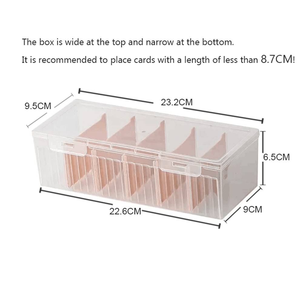 Clear Plastic Organizer Box for Game Cards with Adjustable Dividers Perfect Storage Solution for Collectors