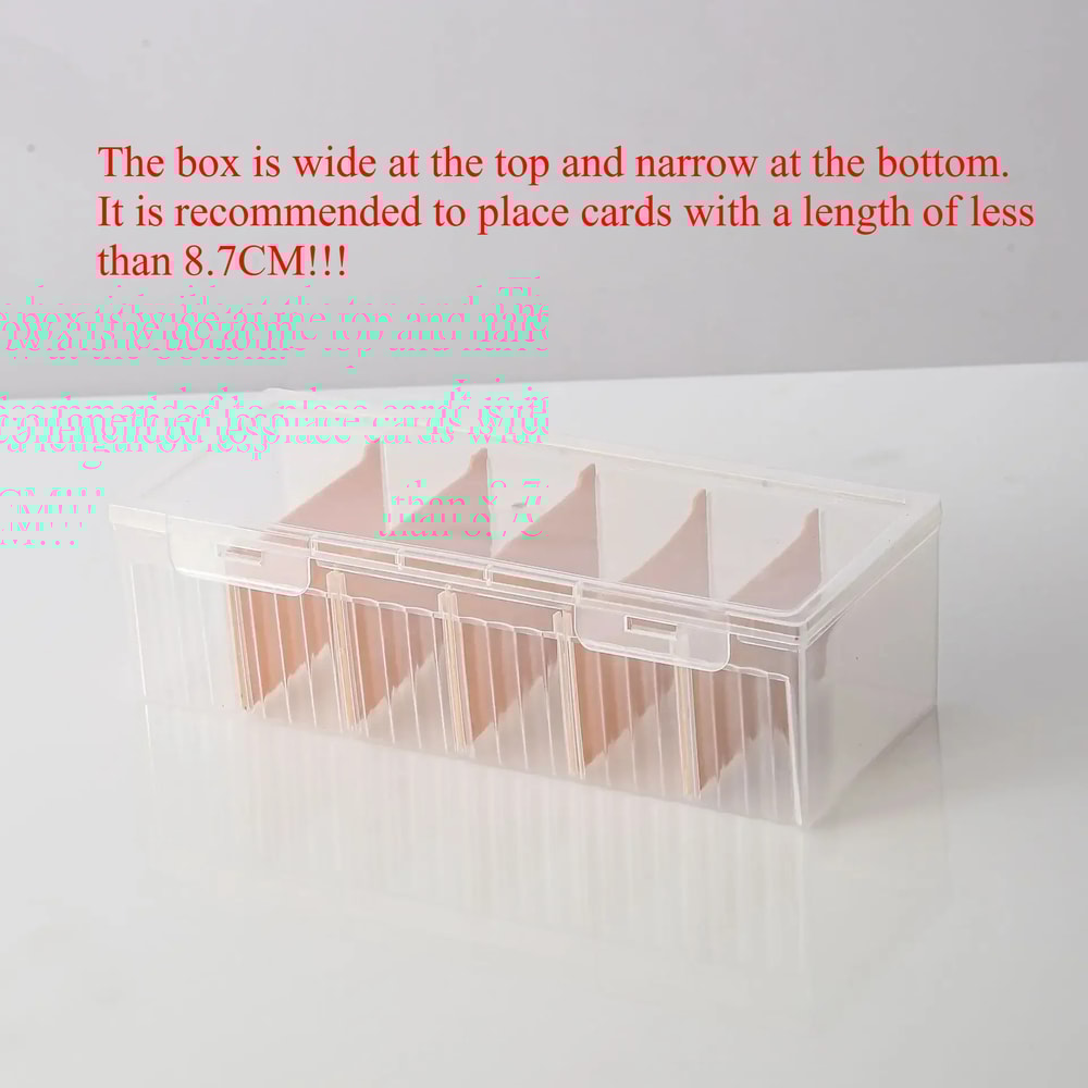 Clear Plastic Organizer Box for Game Cards with Adjustable Dividers Perfect Storage Solution for Collectors