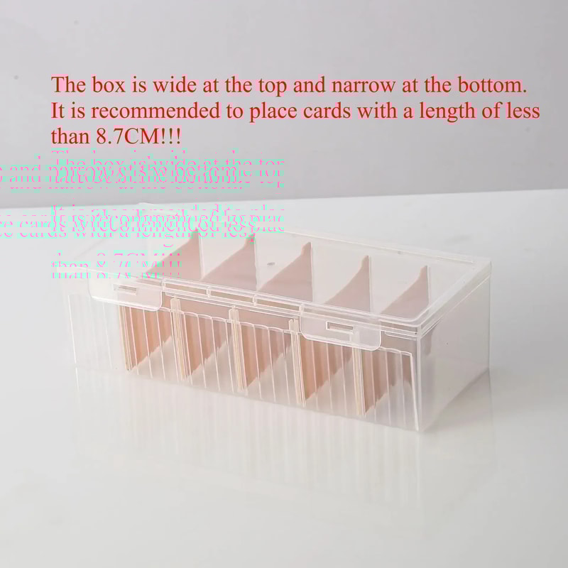 Clear Plastic Organizer Box for Game Cards with Adjustable Dividers Perfect Storage Solution for Collectors