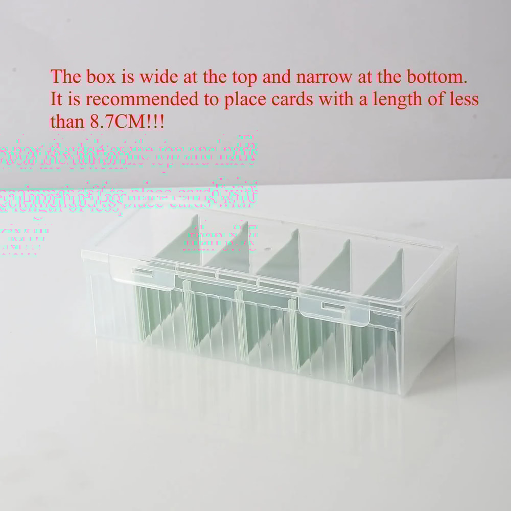 Clear Plastic Organizer Box for Game Cards with Adjustable Dividers Perfect Storage Solution for Collectors